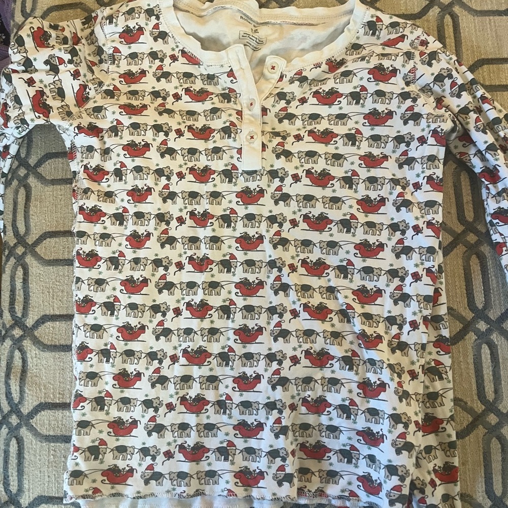 Roller Rabbit Kids Pajama Set - Red and Gray Animal Print